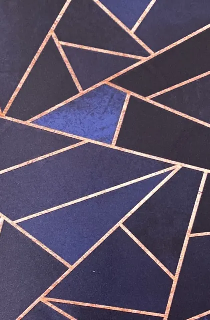 Lacivert üzerine bakır geometrik çizgiler