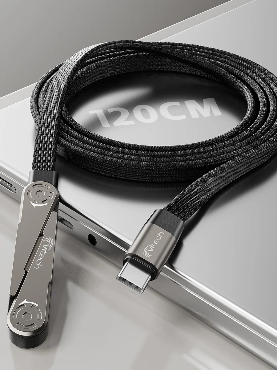 Vitech 120 cm örgü telefon tutuculu kablo
